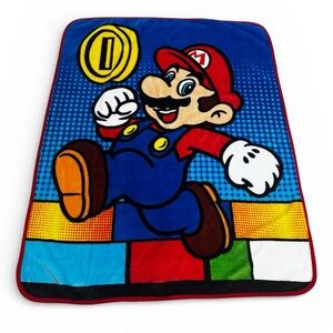 Super Mario Nintendo Themed Blanket Super Soft Child Size 40" x 50" Throw